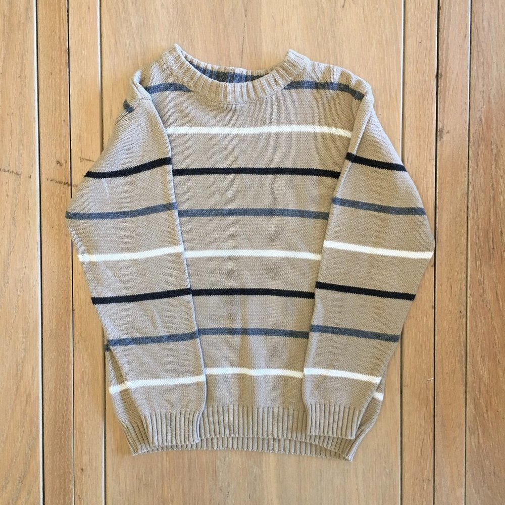 Basic Editions Boys' Striped Crewneck Sweater, Size Medium (8)